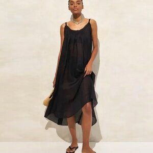 J.Crew Trapeze Midi Dress in Ramie, Size 2x, NWT